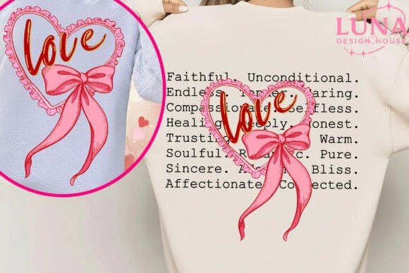 Download 2 PNGs Valentines Love with Bow Heart - Premium Resources