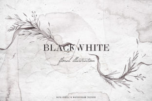 Download Black & White Watercolor Floral - White Collection