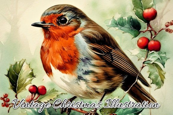 Download Vintage Christmas Card Illustration VI - Illustration Collection