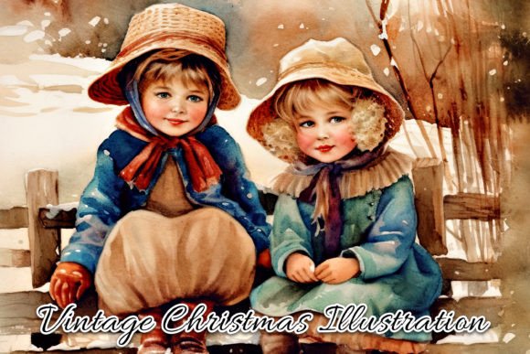 Download Vintage Christmas Card Illustration III - Illustration Collection