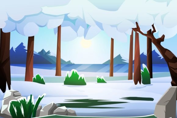 Download Winter Scene Flat Design Illustration - Illustration Collection