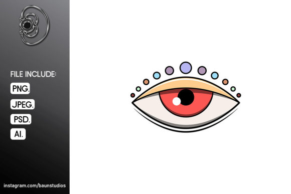 Download Eye Bohemian Decor Cartoon Illustration - Illustration Collection