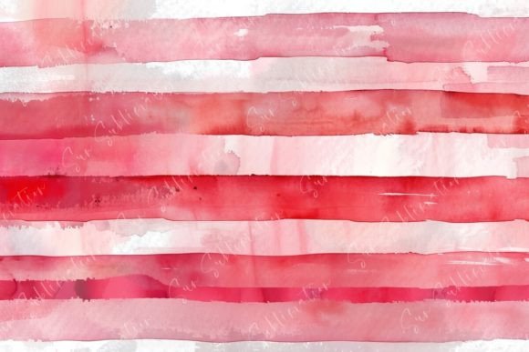 Download Red and White Watercolor Stripes - White Collection