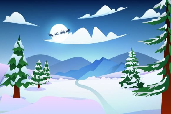Download Winter Scene Flat Design Illustration - Illustration Collection