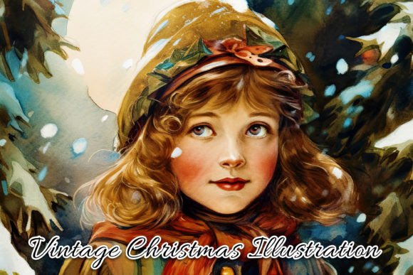 Download Vintage Christmas Card Illustration IV - Illustration Collection