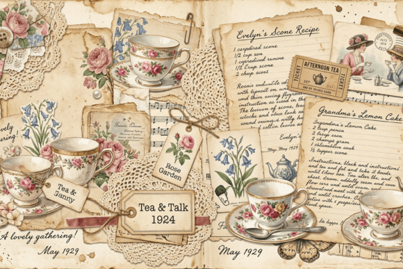 Download Vintage Sewing Collage Junk Journal Page - Sewing Collection