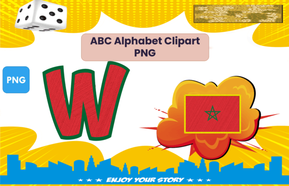 Download ABC Alphabet Clipart PNGs Flag Morocco - Premium Bundle