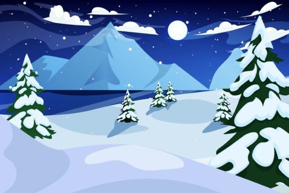 Download Winter Scene Flat Design Illustration - Illustration Collection